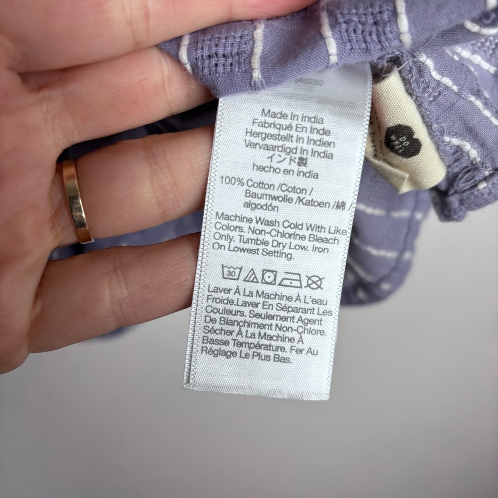 Madewell Smocked Waist Crop Top Lavender Size L EUC - Picture 7 of 9